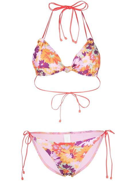 ZIMMERMANN Violet Knotted Bikini Set Farfetch