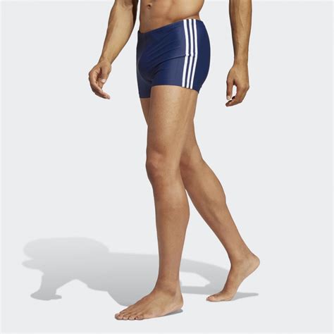 Adidas Classic 3 Stripes Swim Boxers Team Navy Blue 2 White Ib9375