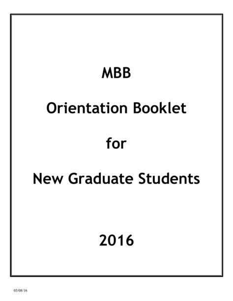 Mbb Orientation Booklet For