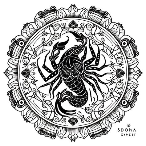 Signo do zodíaco escorpião os detalhes da mandala do escorpião mandala