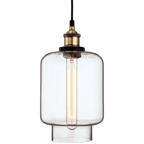 Firstlight Empire Vintage Glass Ceiling Pendant Light In Antique Brass Finish 3474ab Lighting