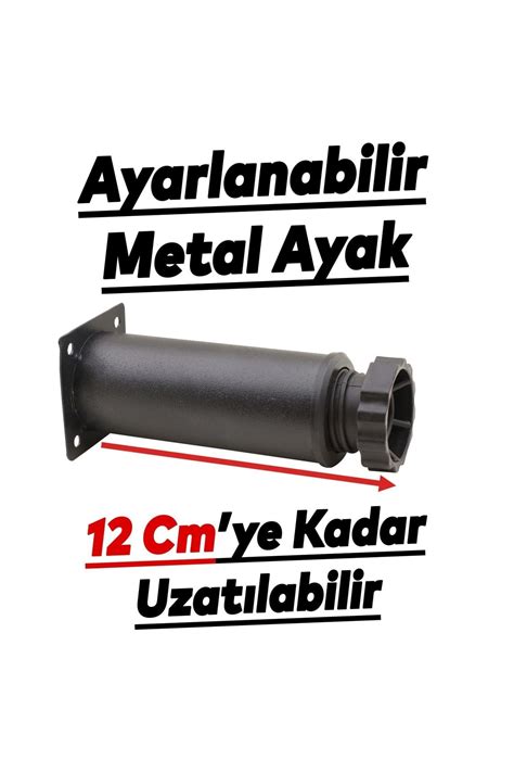 NZB Mobilya Kanepe Baza Koltuk Metal Destek Ayağı Ayarlanabilir Siyah