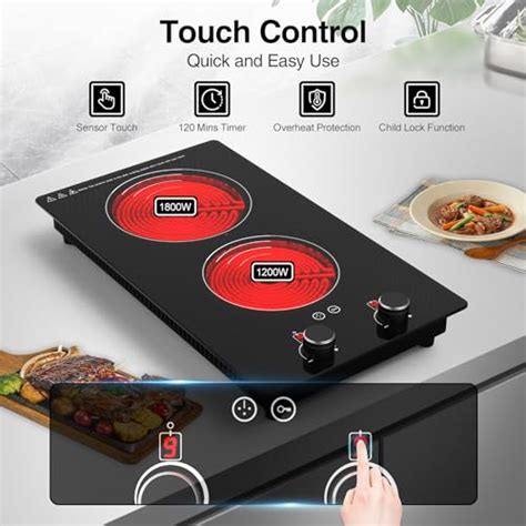 Vbgk Electric Cooktop110 220v Plug In Electric Burner12 Inch Countertop And Built