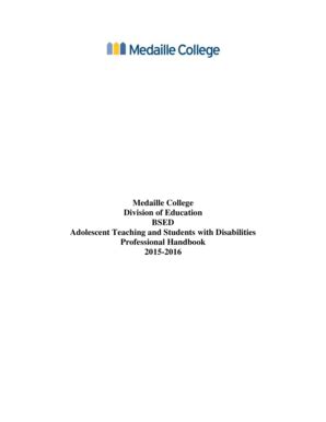 Fillable Online Medaille Medaille College Division Of Education BSED