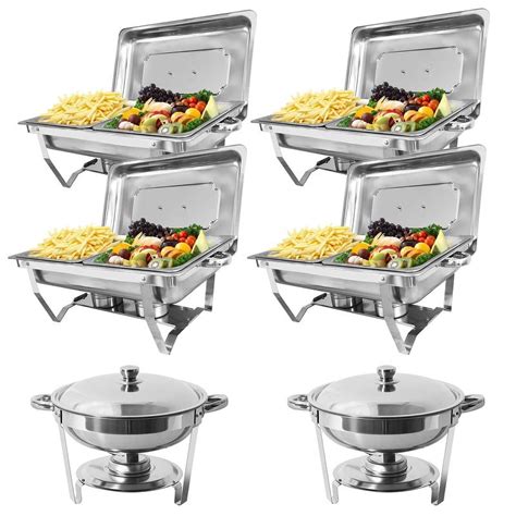 JSTUOKE 6 Pack Chafing Dish Buffet Set With Cover Stainless Steel 2