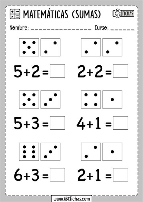 Sumas Básicas Para Infantil Fichas De Matemáticas Sumas Faciles Hojas De Trabajo De