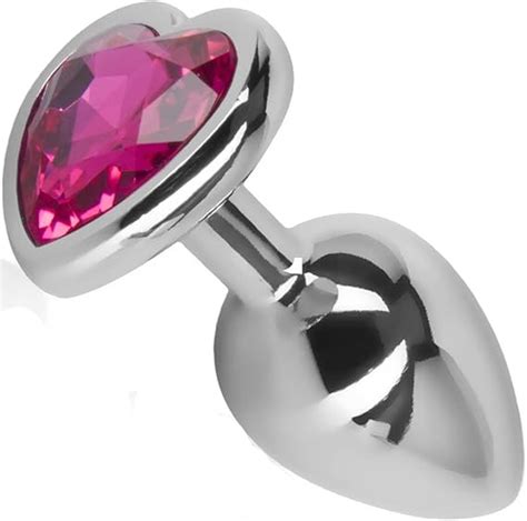 Sex toýs femme plug anal Métal 7 2cm 2 8cm Poignée Coeur en Diamant