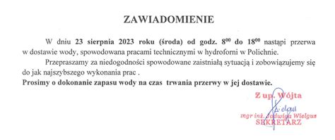 Zawiadomienie Gmina Szastarka Portal Gov Pl