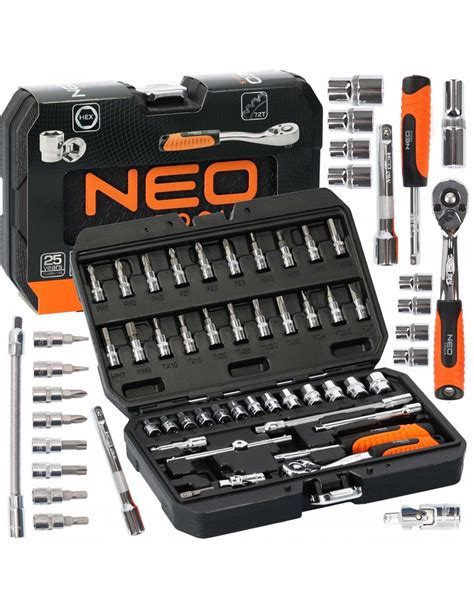 Zestaw Kluczy Nasadowych 1 4 CrV 46 El Neo Tools 08 660