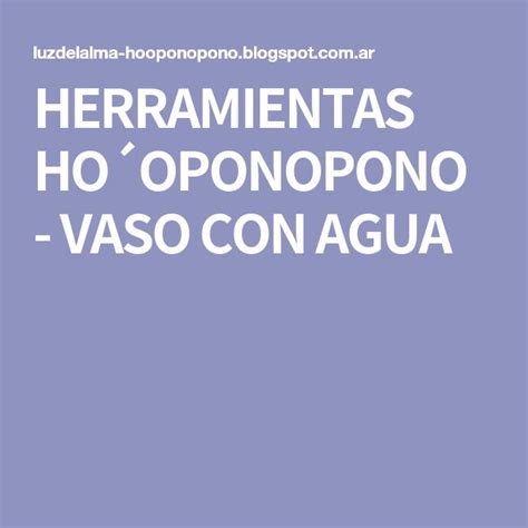 Herramientas Hooponopono Vaso Con Agua Vaso Agua Herramientas