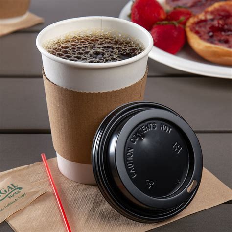 White 12 Oz Paper Hot Cup Lid And Sleeve Combo Kit 50 Pack