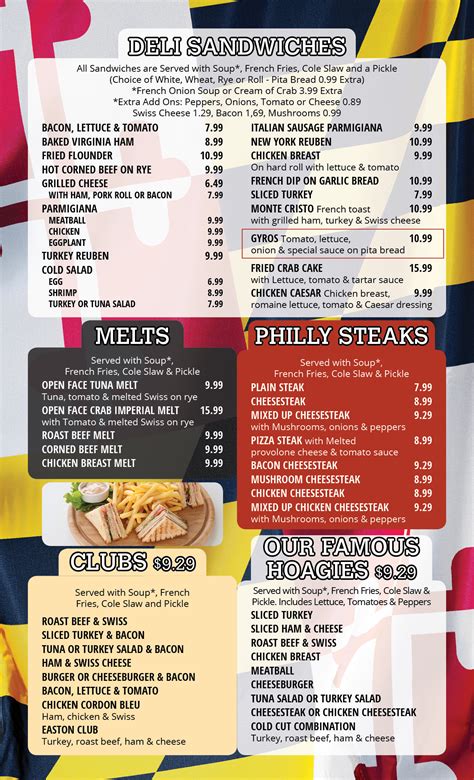 Our Menu - Easton Diner MD