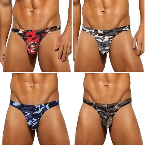 Arjen Kroos Men S Camouflage Thongs Sexy Low Rise G Strings Underwear