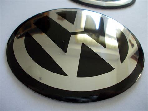 Volkswagen Vw Cm Mm Nero Black Blu Blue Copri Mozzi Adesivi Tappi