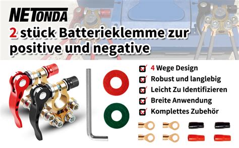 Batterieklemmen Netonda Stk Batterie Polklemmen Autobatterie V