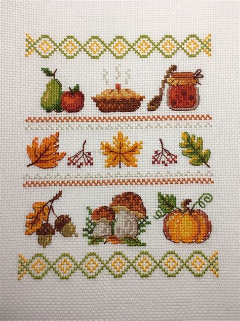 Cross Stitch Pattern Lovely Autumn Sampler DMC Cross Stitch Chart