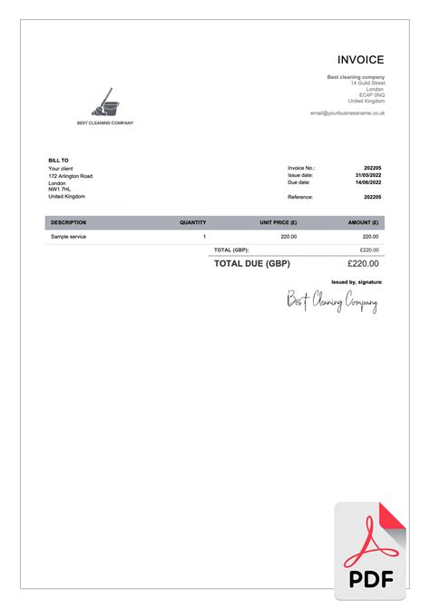 Invoice Template Pdf