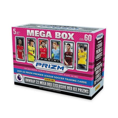 2021 22 Panini Prizm Premier League Soccer 60 Card Mega Box Red Ice