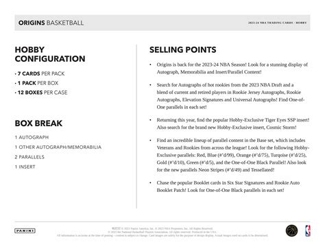 2023-24 Panini Origins NBA Basketball Cards