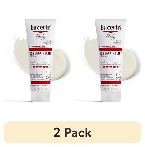 2 Pack Eucerin Baby Eczema Relief Body Cream Fragrance Free 8 Oz