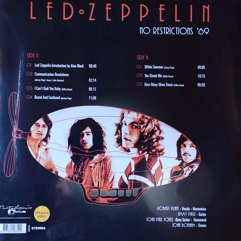 Led Zeppelin No Restriction 69 180G Klub Starej Płyty