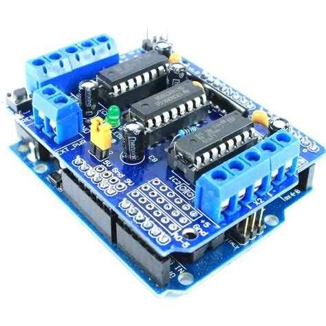 L293D 4 CANAL Moteur Pilote Bouclier pour Arduino Uno Pas à Servo Flux