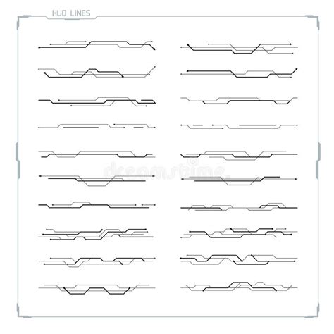 Sci-fi Futuristic Design Abstract Lines Set Stock Vector - Illustration of board, data: 111334285