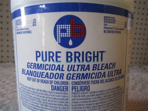 Pure Bright Germicidal Ultra Bleach Label Trovoadasonhos