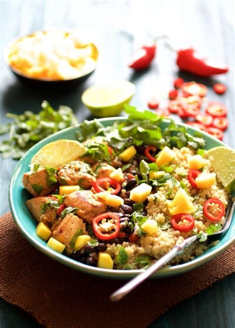 Tropical Cuban Chicken Black Bean And Quinoa Bowls