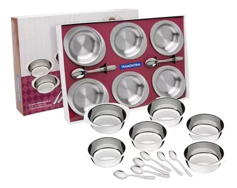 Kit Para Sobremesa Tramontina Service Em Aço Inox 12 Peças Frete grátis