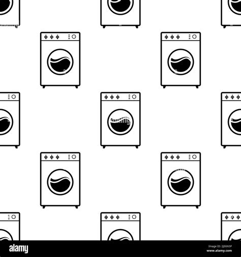 Washing Machine Icon Seamless Pattern Cloth Washing Machine Icon