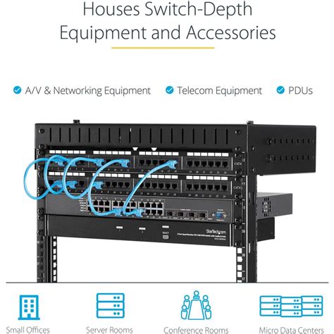 Startech U Wall Mount Network Rack Deep Post Open