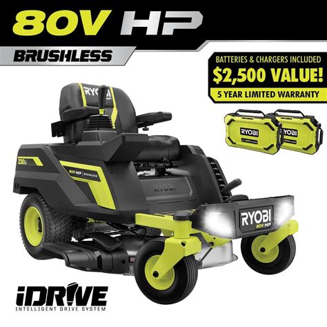 Ryobi V Hp Brushless In Battery Electric Cordless Zero Turn