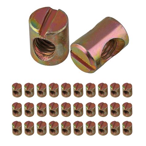 SZXMDKH 30 Pack M6 Barrel Nuts Cross Dowels Slotted Nuts For Furniture