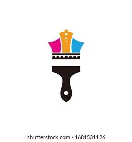 Crown Paint Design Icon Logo Vector Stock Vector (Royalty Free ...