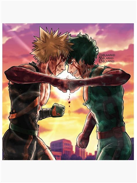 My Hero Academia Bakudeku Yaoi Kiss Anime Poster Picture Canvas ...