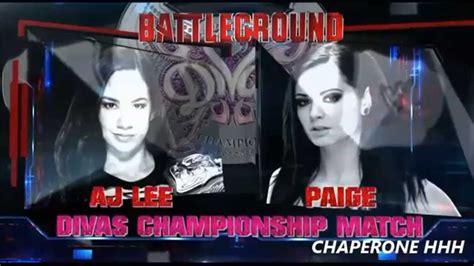 Wwe Battleground 2014 Match Card Aj Lee Vs Paige Youtube