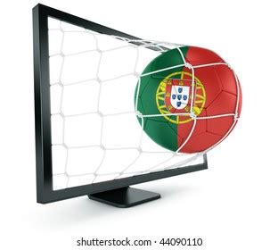 D Rendering Portuguese Soccer Ball Coming Stock Illustration