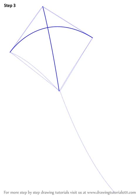 Learn How to Draw a Kite (Everyday Objects) Step by Step : Drawing ...