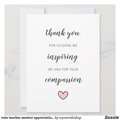 Cute Teacher Mentor Appreciation From Students Card Zazzle Mentor