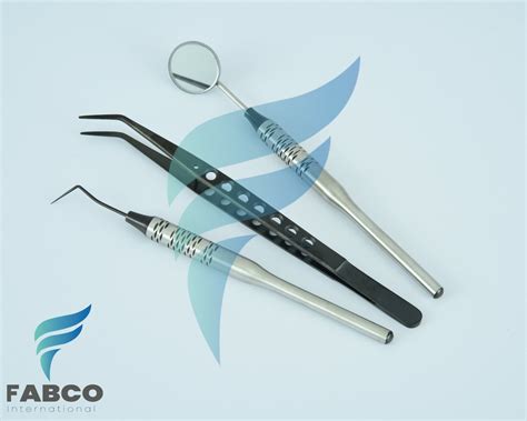 3 Instruments Basic Dental Set Mirror Explorer College Plier PREMIUM