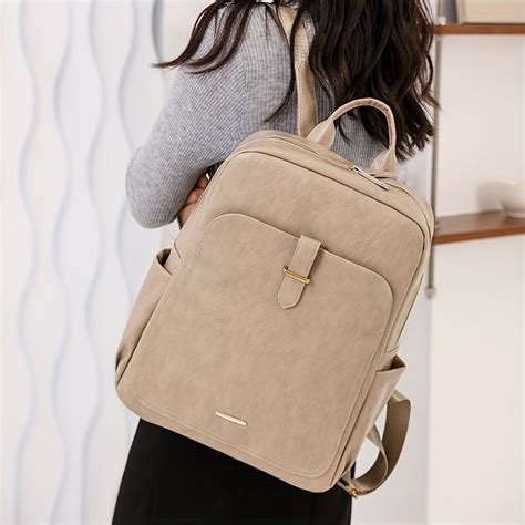 Vintage Solid Color Backpack All Match Travel Storage Rucksack Women