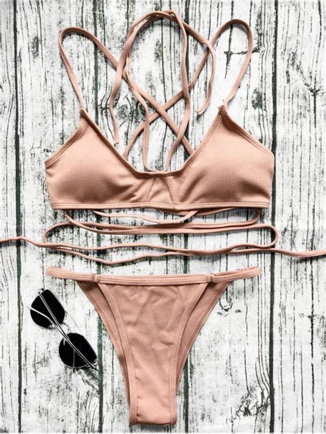 [21 Off] 2021 V String Bralette Bikini Set In Laterite Zaful