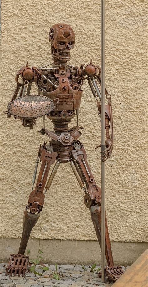 Recycled Metal Art Scrap Metal Art Steampunk Style Statues Sculptures