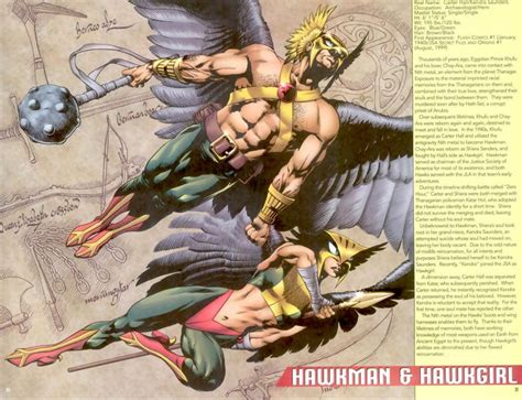 JSA Secret Files And Origins 2 Hawkman Hawkgirl Profile Art By