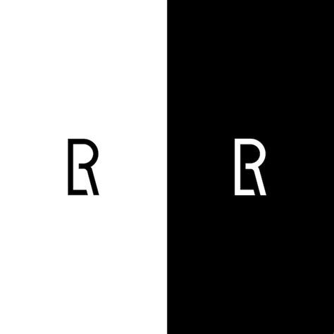 Premium Vector | Lr letter monogram logo in black and white