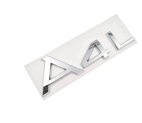 For Audi A4l A4 Rear Emblem Car Boot Trunk Badge Sticker Logo Silver