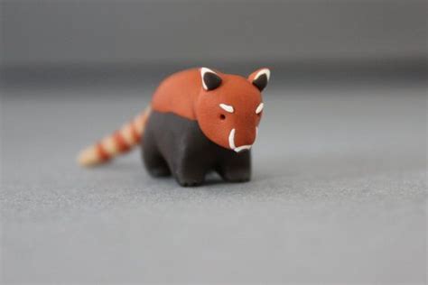 Red Panda Miniature Polymer Clay Animal Figurine Red Panda Etsy Uk