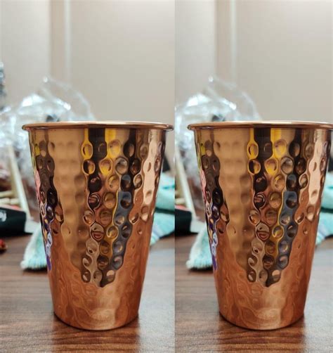 Hammered Copper Glass Set For Home Hotel Etc Capacity 450 Ml At Rs