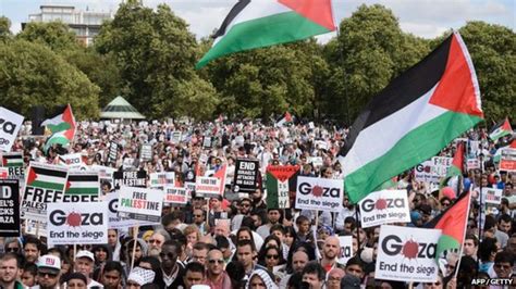 Tens Of Thousands Of Protesters March In London For Gaza BBC News